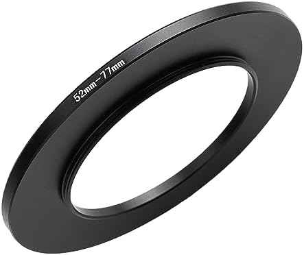 52mm to 77mm Step Up Ring Filter Adapter Black Metal Step up Adapter Rings Compatible with All Brand UV CPL ND Camera Lens Filter Step Down Ring (52mm-77mm)