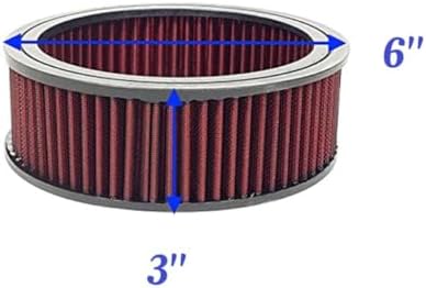 Round Washable Air Filter Cleaner Red Element Replacement Filter Flow