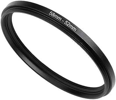 58mm to 52mm Step-Down Ring Filter Adapter,for All Brands UV ND CPL, Metal Ring Step-Down Rings Adapter Filter (58mm-52mm)