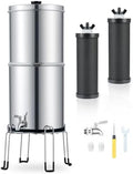 CO-Z Gravity Fed Water Filter System, Stainless Steel Gravity Water