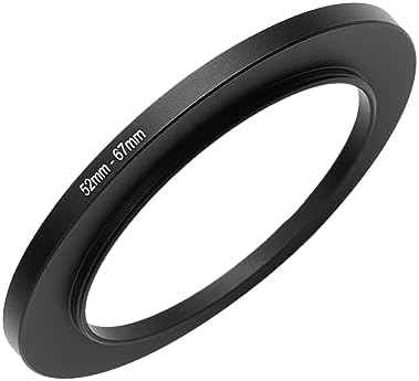 52mm to 67mm Step-up Adapter Rings Filter Adapter Black Metal Step Down Filter Ring Adapter Compatible with All Brand UV CPL ND Camera Lens Filter Stepping Rings (52mm-67mm)