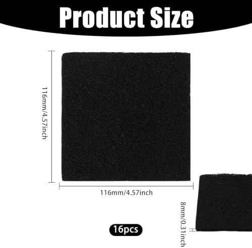 16Pcs Activated Charcoal Purifying Deodorizer for Trash Cans Universal Stick-on Rectangle Odor Absorbing Filters for Compost Buckets Countertop Recycle Bins Home Kitchen Accessories