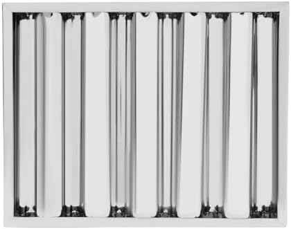 6Pcs 19.5W x 15.5H x 1.78TH Inch Commercial Hood Filters, 430 Stainless Steel 5 Grooves Hood Filters Restaurant Kitchen Exhaust Hoods for Grease Filter, Range Hood Baffle Filter