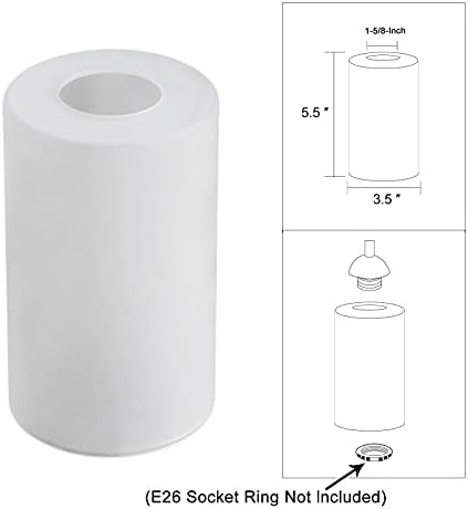 Frosted Glass Lamp Shade 2 Pack, Cylinder Glass Shade Replacement for Lighting Fixture Glass Globe with 1 5/8 Inch Fitter, G0035 - Field & Pure