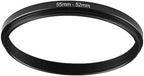 55mm to 52mm Step Up Ring Filter Adapter Black Metal Step up Adapter Rings Compatible with All Brand UV CPL ND Camera Lens Filter Step Down Ring (55mm-52mm)
