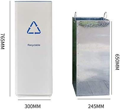 Outdoor Trash Cans White Combined Trash Can Large-Capacity Square Sorting Trash Can Outdoor Direct Throw Trash Can Without Cover, Anti-Fingerprint Technology 48 - Field & Pure