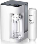 [Smart] Reverse Osmosis Water Filter Countertop,Ph+ & 6-Stage RO Water Filtration System-Alkaline Remineralization,4:1 Pure to Drain,40oz Auto-Fill & Stop Glass Carefe,No Installation Required(White)