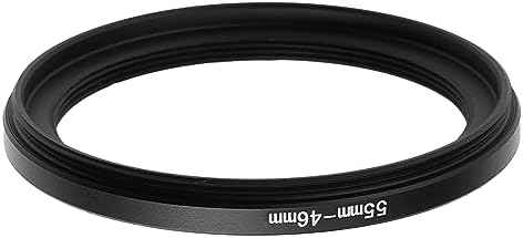 55mm to 46mm Step Up Ring Filter Adapter Black Metal Step up Adapter Rings Compatible with All Brand UV CPL ND Camera Lens Filter Step Down Ring (55mm-46mm)