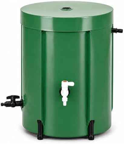 Collapsible Rain Barrel 53 Gallon, PVC Rainwater Collection Barrel with Spigot, Overflow & Mesh Screen — Portable, Foldable Water Storage Tank for Garden, Lawn & Outdoor Watering