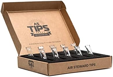 Glass Cigarette Rolling Filter Tips - Pack of 10 (8x35mm-Flat Mouth)