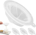 4 Pieces 200 Mesh Strainer, Nylon Funnel Filter for Cooking Oil, Milk, Juice, Wine, Cheese & Coffee, 5 Inch Funnel with Fine Mesh Strainer for Grease And Reuse Oil, Durable Nylon