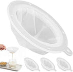 4 Pieces 200 Mesh Strainer, Nylon Funnel Filter for Cooking Oil, Milk, Juice, Wine, Cheese & Coffee, 5 Inch Funnel with Fine Mesh Strainer for Grease And Reuse Oil, Durable Nylon