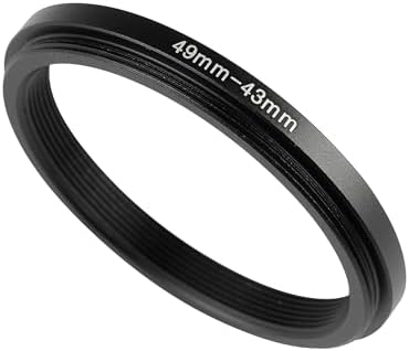 49-43mm Step-Down Ring Adapter, 49mm to 43mm Step Down Filter Ring for 49mm Lens Install 43mm ND CPL UV Camera Lens Filter(49mm-43mm) - Field & Pure