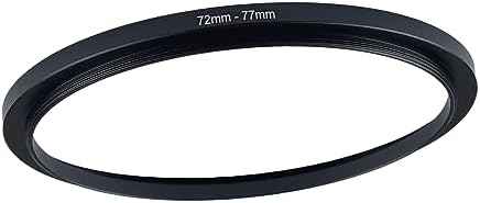 72mm to 77mm Step-up Adapter Rings Filter Adapter Black Metal Step Down Filter Ring Adapter Compatible with All Brand UV CPL ND Camera Lens Filter Stepping Rings (72mm-77mm)