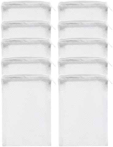 10 Pcs Aquarium Filter Media Bags - Reusable Mesh Bags (6" x 4") for Fish Tank Filters