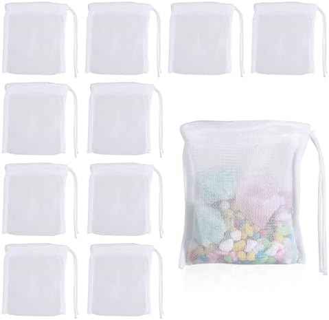 QfwdfcTrenz 10PCS Aquarium Filter Media Bags for Activated Carbon, 4" X 3.5" Mesh Filter Bags for Aquarium, Carbon Filters Bag for Aquariums, High Flow Aquariums Mesh Media Filters Bag