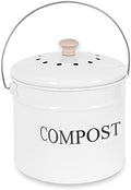 Compost Bin - 1 Gallon Countertop Composter with Lid, Charcoal