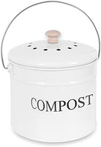 Compost Bin - 1 Gallon Countertop Composter with Lid, Charcoal
