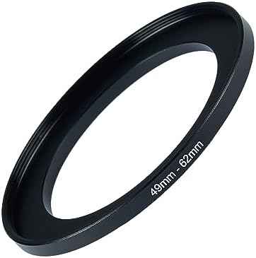 49mm to 62mm Step Up Ring Filter Adapter Black Metal Step up Adapter Rings Compatible with All Brand UV CPL ND Camera Lens Filter Step Down Ring (49mm-62mm)