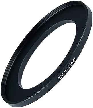 49mm to 67mm Step-up Adapter Rings Filter Adapter Black Metal Step Down Filter Ring Adapter Compatible with All Brand UV CPL ND Camera Lens Filter Stepping Rings (49mm-67mm)