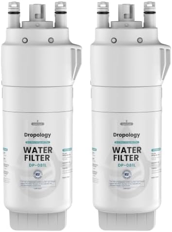 Dropology EDRARXD1 Refrigerator Water Filter Replacement, Compatible with Filter A, EDRARXD1B, W11569863, WHRARXD1 (2 Pack)