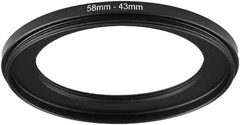 58mm to 43mm Step-up Adapter Rings Filter Adapter Black Metal Step Down Filter Ring Adapter Compatible with All Brand UV CPL ND Camera Lens Filter Stepping Rings (58mm-43mm)