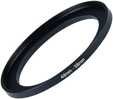 49mm to 58mm Step-up Adapter Rings Filter Adapter Black Metal Step Down Filter Ring Adapter Compatible with All Brand UV CPL ND Camera Lens Filter Stepping Rings (49mm-58mm) - Field & Pure