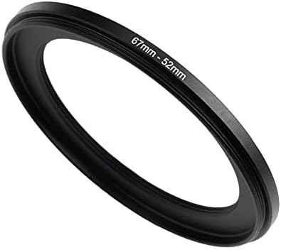 67mm to 52mm Step Down Ring Filter Adapter Applicable to All Brands of UV ND CPL Filter (67mm-52mm)