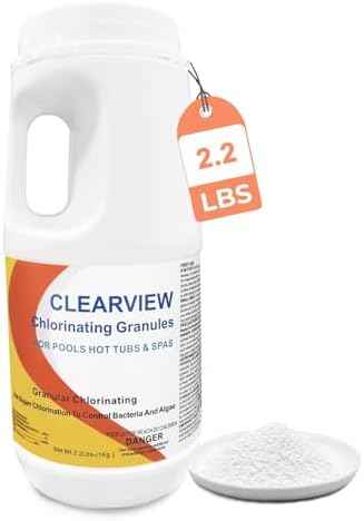 ClearView Calcium-Free Quick Dissolving Chlorine Granules for Spas, 2.2 Lbs