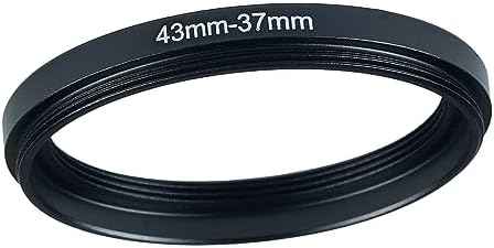 43mm to 37mm Step Up Ring Filter Adapter Black Metal Step up Adapter Rings Compatible with All Brand UV CPL ND Camera Lens Filter Step Down Ring (43mm-37mm)
