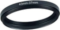 43mm to 37mm Step Up Ring Filter Adapter Black Metal Step up Adapter Rings Compatible with All Brand UV CPL ND Camera Lens Filter Step Down Ring (43mm-37mm)