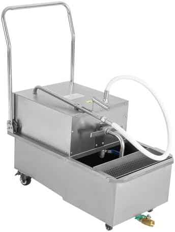 55L/14.5Gal Mobile Fryer Filter, 550W Commercial Fryer Filter Machine Cart, Stainless Steel Oil Filter Machine Separator with Wheels Deep Fryer Filter Machine, 32L/min Oil Pump Flow, for Restaurant