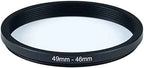 49mm to 46mm Step-Down Ring Filter Adapter for All Brands UV ND CPL Metal Ring Step-Down Rings Adapter Filter (49mm-46mm)