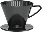 Fino Pour-Over Coffee Brewing Filter Cone, Number 2-Size, Black, Brews