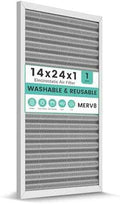 14x24x1 HVAC Furnace Air Filter, Washable Electrostatic Furnace Filter, MERV 8, Lasts a Lifetime, Breathe Fresher, Home And Office (Actual Size:13.38x23.38x0.82)