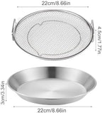 Kitchen Oil Filter Tray - Stainless Steel Mesh Filtering Basket With Tray | Oil Drain Rack | Oil Drip Filter For Frying Grilling Food | Air Fryer Accessories For Frying Grilling Food - Field & Pure