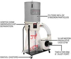 JET Vortex Cone Dust Collector with 2-Micron Canister Filter, 1-1/2 HP, 115/230V 1Ph (DC-1100VX-CK)