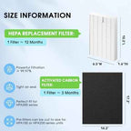 HPA300 HEPA Filter Replacement for Honeywell Air Purifier HPA300, HPA304, HPA300VP, HPA3300b, HPA5300, HPA8350, 3 Pack Ture HEPA R Filter + 4 Pack Activated Carbon Pre-Filter (Replace HRF-R3)