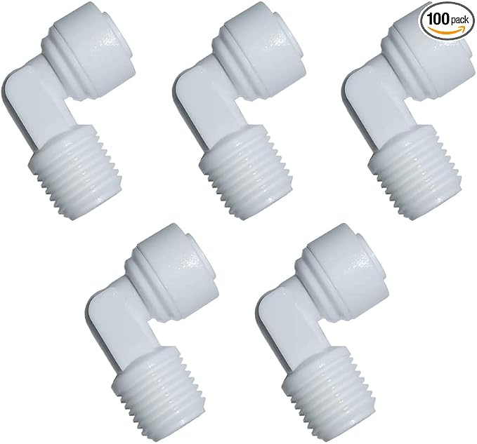 YZM Elbow Male Thread Adapter 1/4" Male x 1/4" OD Tube Quick Connect. by YZMSZ