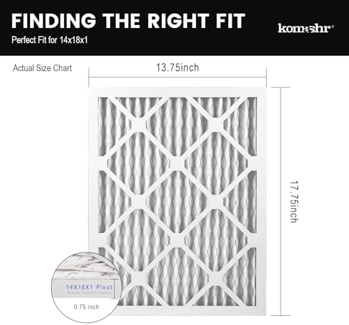 14x18x1 Air Filter MERV 8 (2-Pack), HVAC/Furnace AC Filter Replacement, Dust Defense–Comparable with MPR 600 & FPR 5 (Actual 13.75x17.75x0.75) - Field & Pure