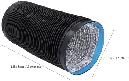 7" Dryer Vent Exhaust Hose, 6.56ft Flexible Insulated Air Ducting, PVC Aluminum Foil Ventilation Duct, for Kitchen Greenhouse - Field & Pure