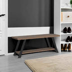 LVB Industrial Entryway Bench, Wood and Metal Storage Bench
