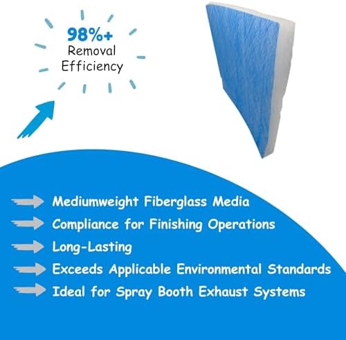 Paint Booth Exhaust Fiberglass Filter, Blue/White Paint Arrestor for