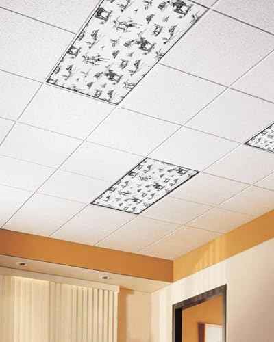 Black Western Cowboy Fluorescent Light Covers for Ceiling Lights 4x2 feet,4 Pack Magnetic Light Filters for Classroom,Vintage Horse Cactus Ethnic Art Fluorescent Lights Shade Panel for Office School