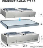 HEPA H14-Filter Laminar Flow Hood Updated FanFilter Unit（Include HEPA Filter）100/ISO Class 5 Cleanroom/Laboratory/Cleanroom/Mushroom Room, Laminar Air Flow Hood(46.2"x22.6"110V，Dual Machine) - Field & Pure