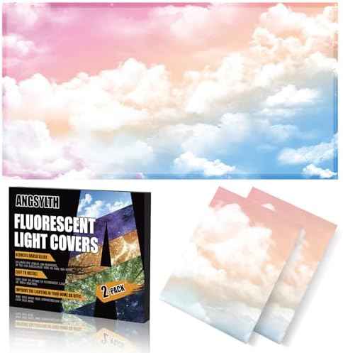 ANGSYLTH 2 Pcs Fluorescent Light Covers, 4x2 Feet Covers for Ceiling Lights