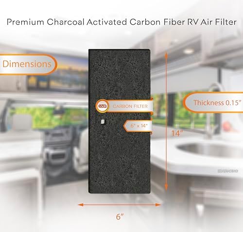 RV Premium Charcoal Activated Carbon Fiber Air Conditioner Filter - 6" x 14" Air Duct AC Carbon Filter Replacement for Coleman Mach Unit (4 Pack)