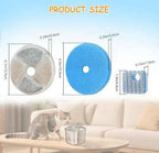 12 Set Cat Water Fountain Filter Replacement for Square 2.2L/73oz Pet Dog Fountain, Triple Filtration Replacement Filters(12+12+12)