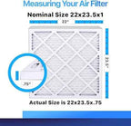 22x23.5x1 Air Filter (MERV 8) (4-Pack) King Dust & Allergy Control AC Furnace Filters, MADE IN USA, HVAC, Pleated, Electrostatic (Actual Size: 22 x 23.5 x .75)
