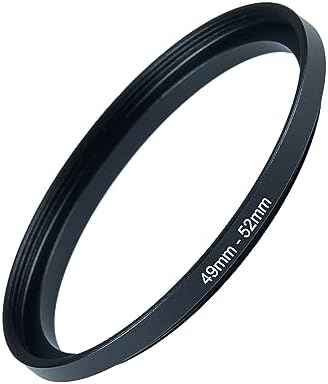 49mm to 52mm Step-up Adapter Rings Filter Adapter Black Metal Step Down Filter Ring Adapter Compatible with All Brand UV CPL ND Camera Lens Filter Stepping Rings (49mm-52mm)